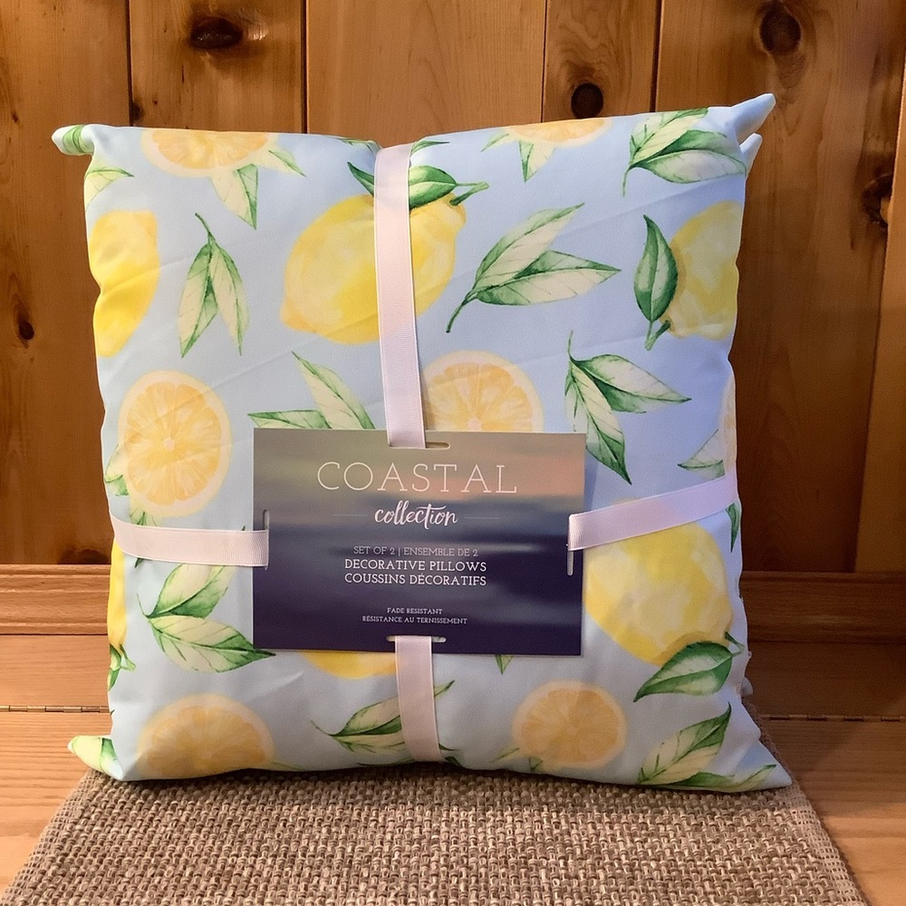 Coastal Collection Set of 2 Lemon Pillows